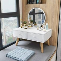 Bàn trang điểm 2 ngăn kéo full trắng GP140