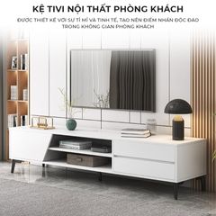 Kệ Tivi 1 cánh mở, 2 ngăn kéo màu trắng sang trọng - GP324