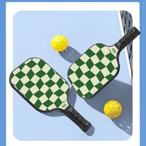 Vợt pickleball xanh caro viền đen hiện đại - PK01B.5