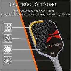 Vợt pickleball họa tiết đỏ cao cấp, chất lượng cao - PK02.1