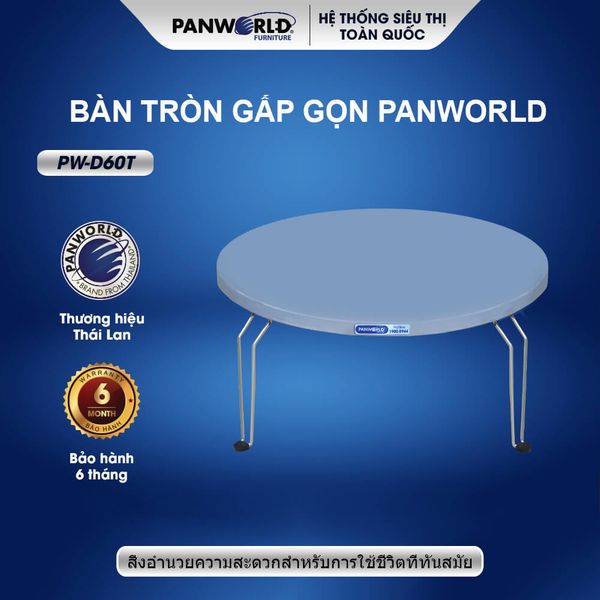 Bàn Tròn Gấp Gọn Ngồi Bệt Panworld PW-D60T