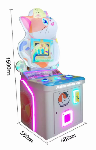 Máy game đập nút mèo trắng