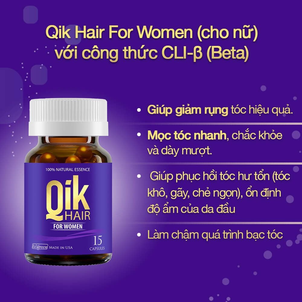 Qik Hair For Women - Giảm rụng, Mọc tóc chắc khỏe cho nữ Hộp 30 viên – Nhà Thuốc Kim Ngọc 2