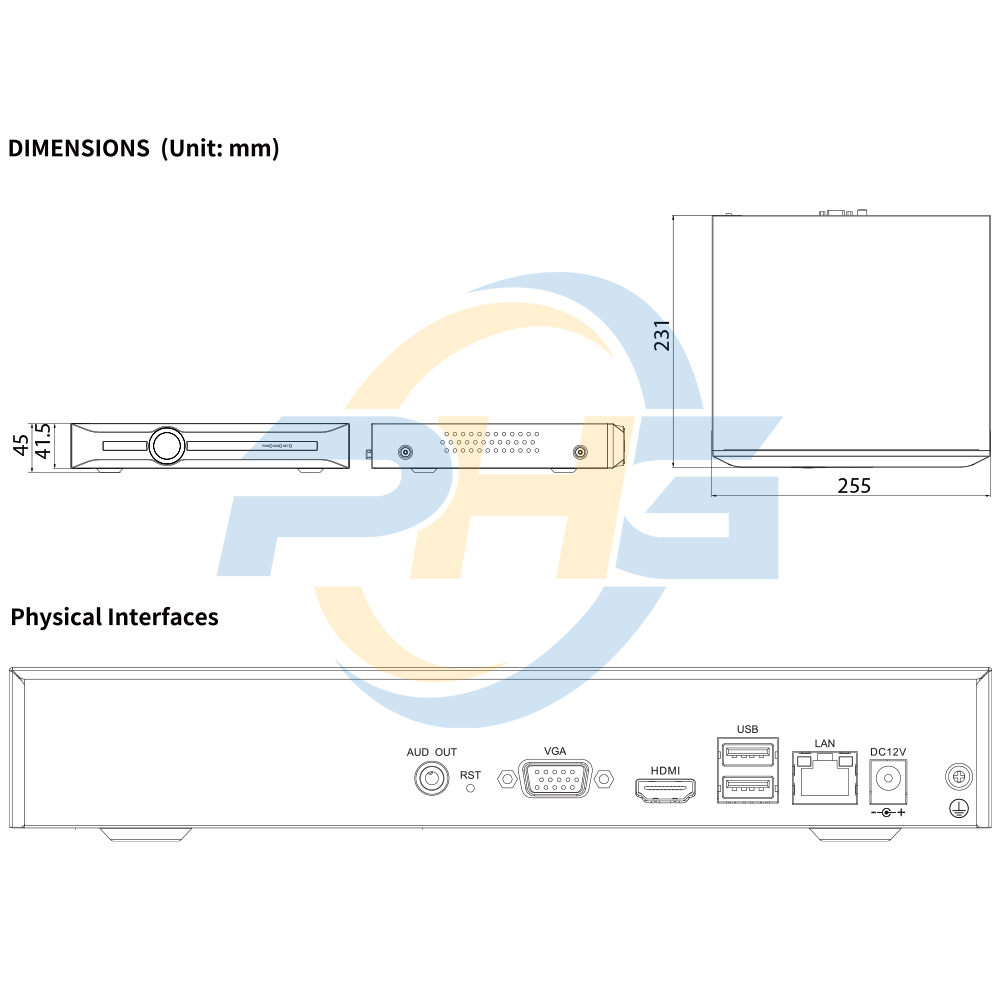  Đầu ghi hình TIANDY TC-R3120 SPEC:I/B | 20 kênh IP | NVR 