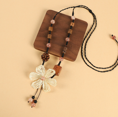 Dây chuyền gỗ - hoa cúc