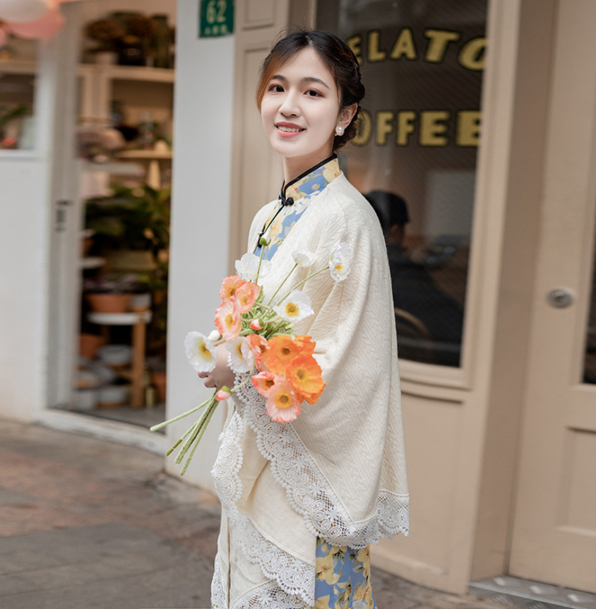 Choàng len sườn xám