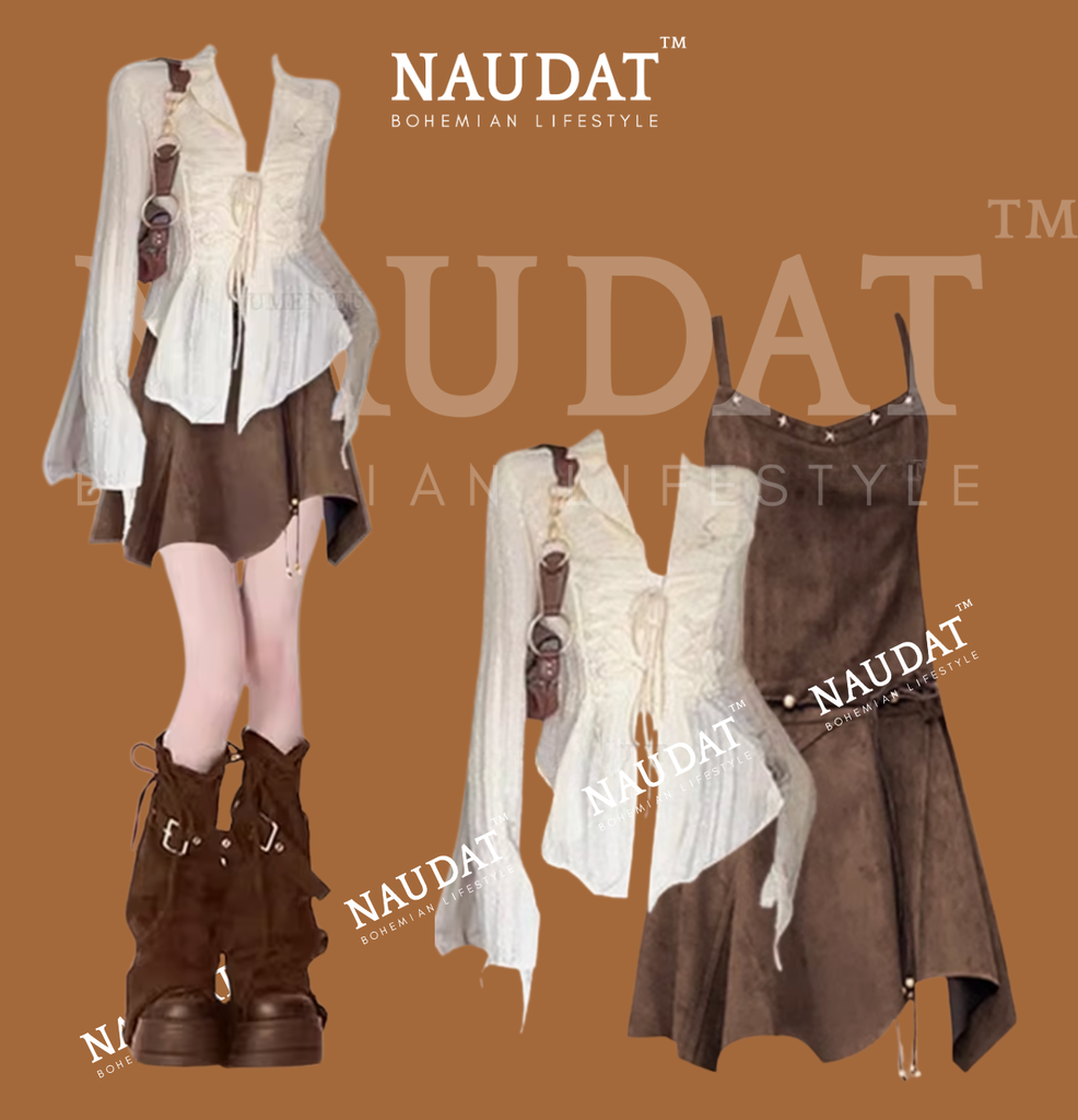 Đầm Boho Da Lộn - Aluna