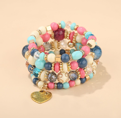 Bộ lắc tay - Tim hạt cườm