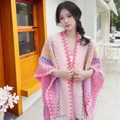 Khăn Choàng Thổ Cẩm - Poncho Len