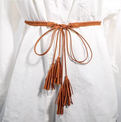 Thắt lưng đôi da lộn tua rua