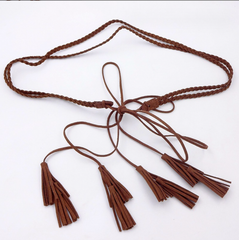 Thắt lưng đôi da lộn tua rua