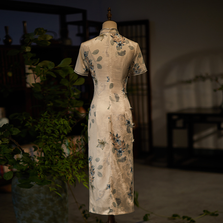 SXD lụa gấm Xanh Kem