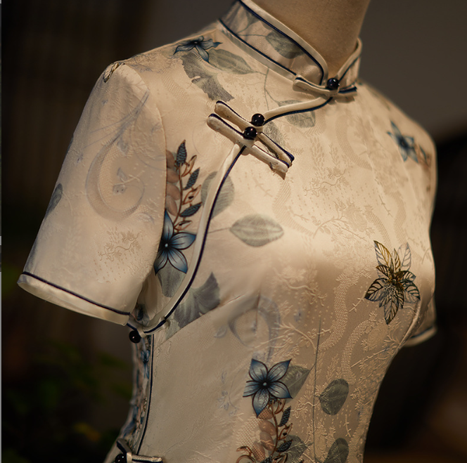 SXD lụa gấm Xanh Kem