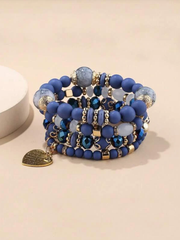 Bộ lắc tay - Tim hạt cườm