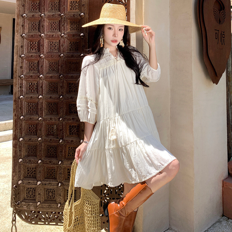 Đầm Vintage kem Layla