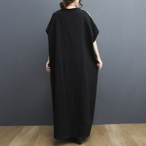 Đầm đen dài Túi to