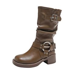 Giày Boot Nữ Khoá Gài Cổ Thấp - Nayah