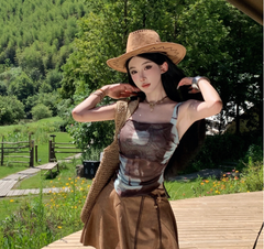 Áo Croptop Boho Loang Màu – Marula