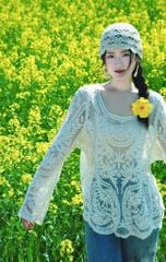 Áo Ren Thêu Boho Dài Tay