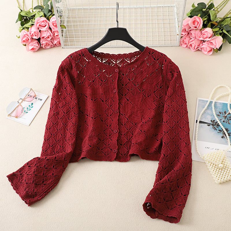 Áo Len Tay Dài Cúc Gài