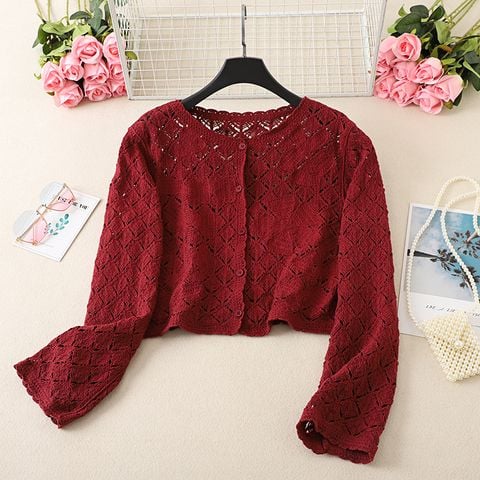 Áo Len Tay Dài Cúc Gài