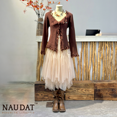 Áo Len Nâu Tay Dài - Amira