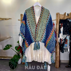 Khăn Choàng Thổ Cẩm - Poncho Len