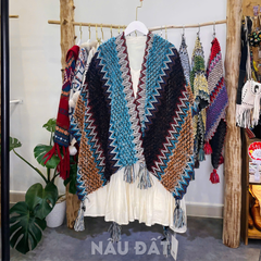 Khăn Choàng Thổ Cẩm - Poncho Len