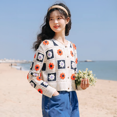 Áo Len Hoa Tay Dài