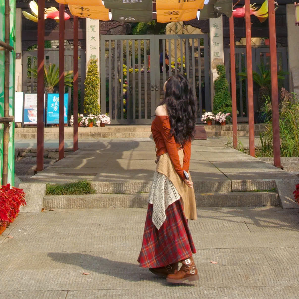 Chân Váy Caro Đỏ