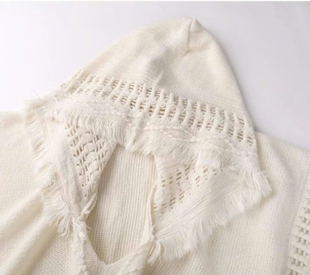 Áo Choàng Len Trắng Kem - Blancas