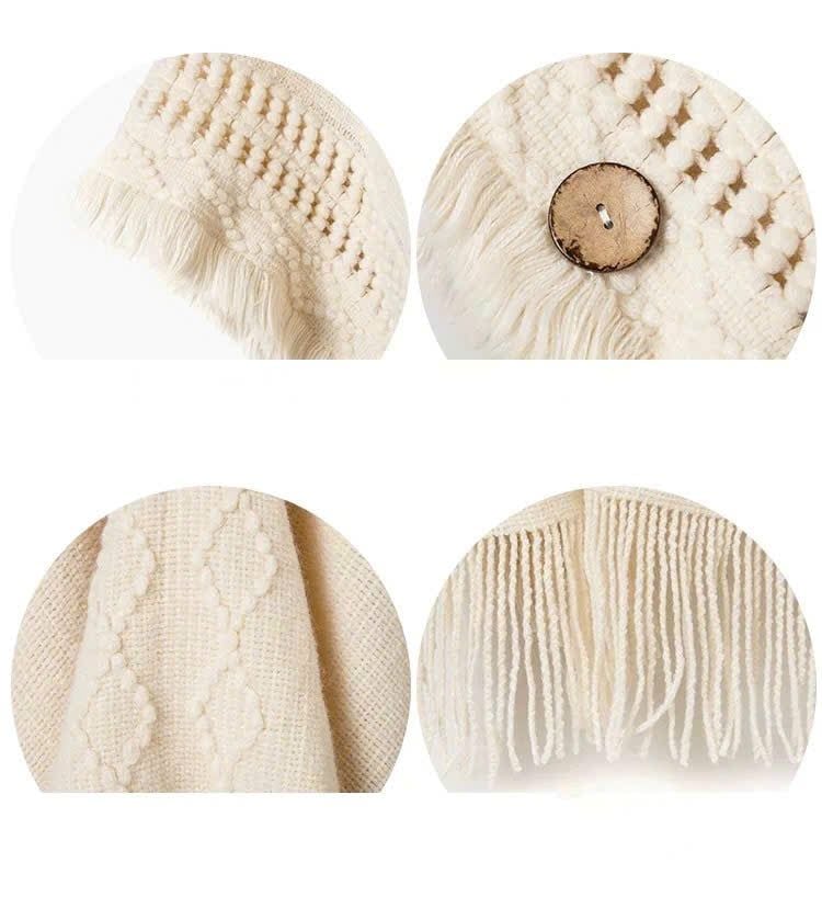 Áo Choàng Len Trắng Kem - Blancas