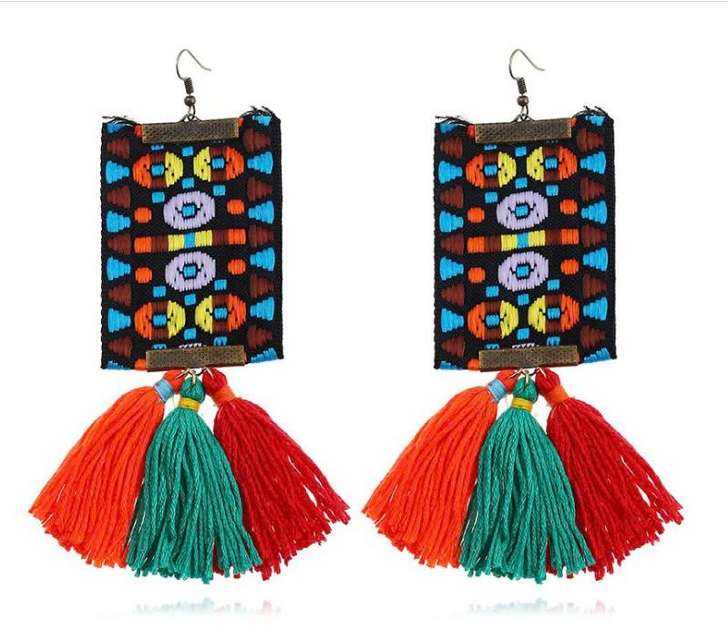 Hoa Tai dệt Nepal tua rua