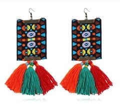 Hoa Tai dệt Nepal tua rua