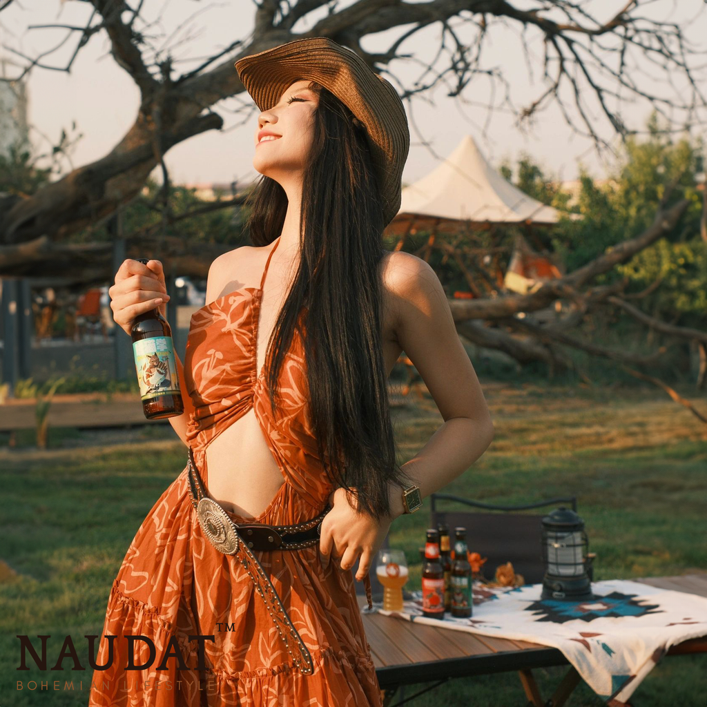 Đầm Boho Cam - Fiery Orange