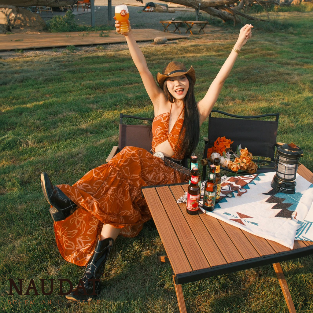 Đầm Boho Cam - Fiery Orange