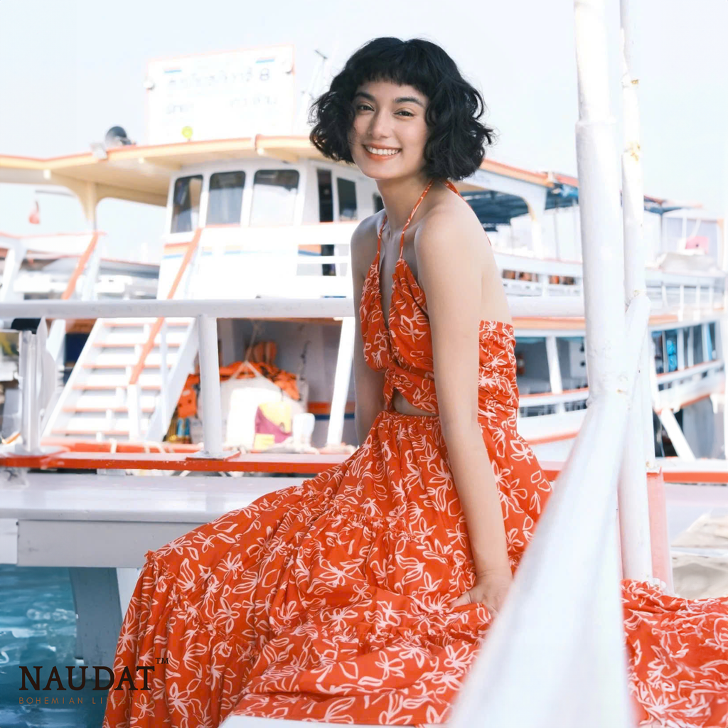 Đầm Boho Cam - Fiery Orange