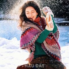 Khăn Choàng Thổ Cẩm - Poncho Len