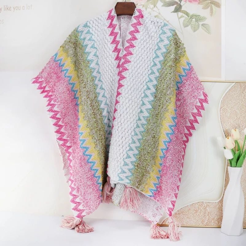 Khăn Choàng Thổ Cẩm - Poncho Len