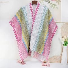 Khăn Choàng Thổ Cẩm - Poncho Len