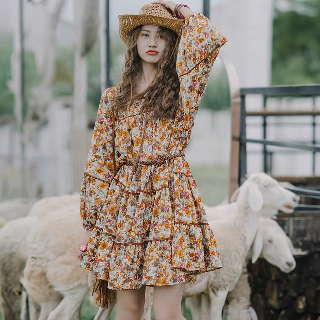 Đầm Boho Foliage Ngắn