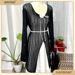 Áo len móc dáng dài