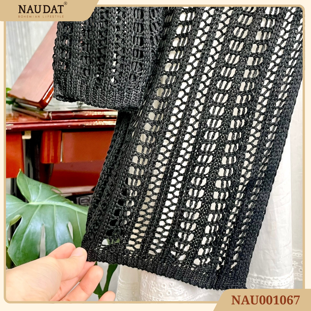 Áo len móc dáng dài