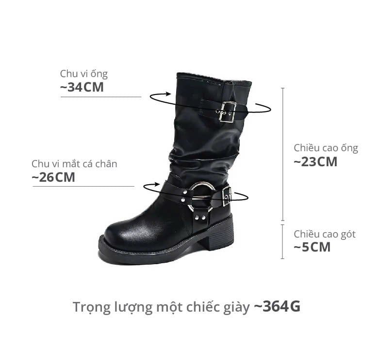 Giày Boot Nữ Khoá Gài Cổ Thấp - Nayah