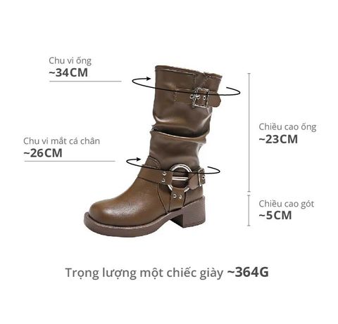 Giày Boot Nữ Khoá Gài Cổ Thấp - Nayah