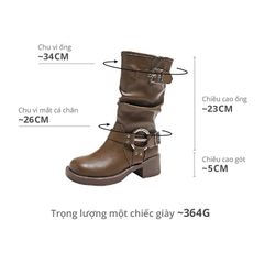 Giày Boot Nữ Khoá Gài Cổ Thấp - Nayah