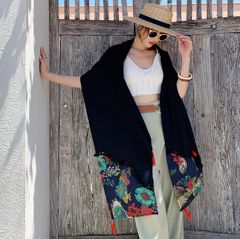 Khăn hoa kết tua rua