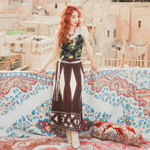 Chân váy len bohemian