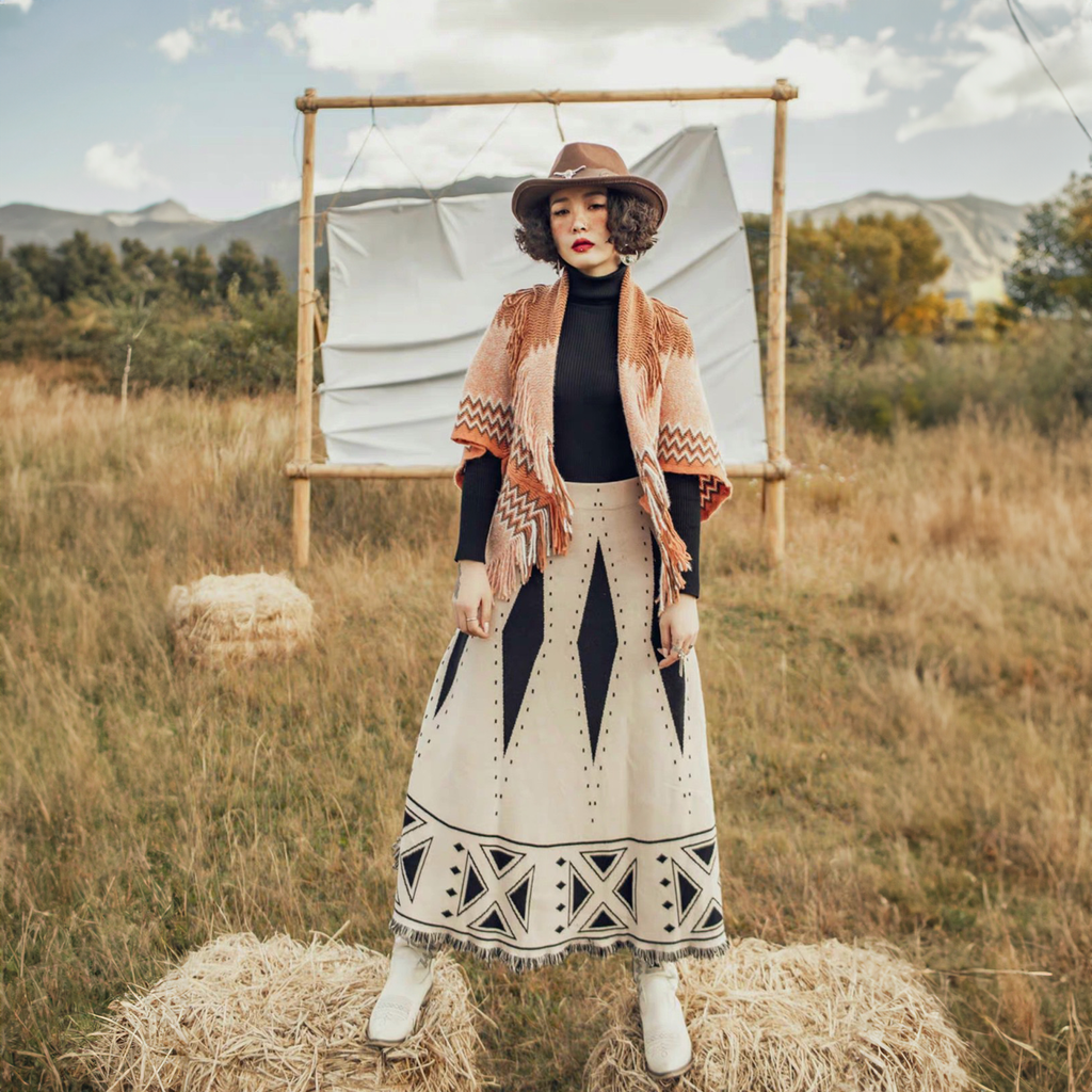 Chân váy len bohemian