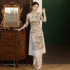 SXL Nâu Mơ váy kem